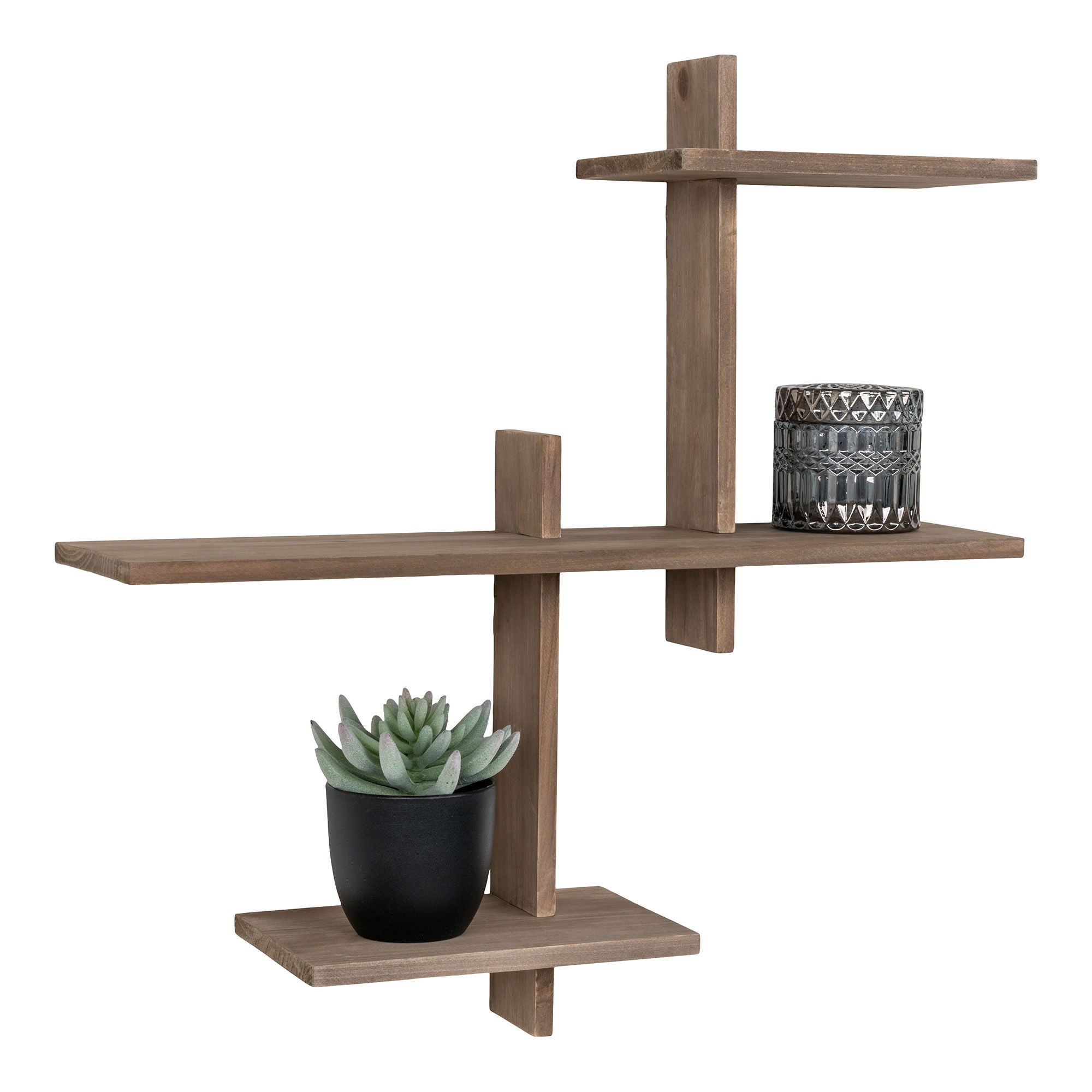 Gavi – Wandregal, Kiefernholz, naturfarben, 53 × 15 × 56 cm